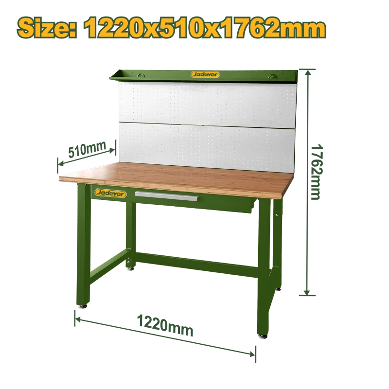Jadever Steel Work Bench 1220mm with Drawer & Pegboard (JDCS5A03) - Jadever