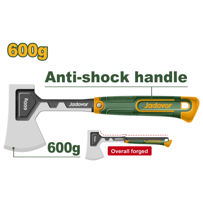 JADEVER Steel Axe 600g, Drop-Forged One-Piece Design | JDHM8166 - Jadever