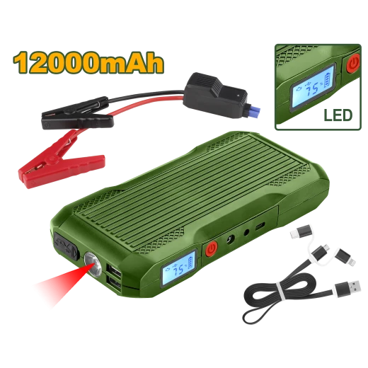 جهاز تشغيل السيارة ليثيوم أيون 12000mAh | 12V (JDLY1512) من جادفر جهاز تشغيل السيارة ليثيوم أيون 12000mAh | 12V (JDLY1512) من جادفر