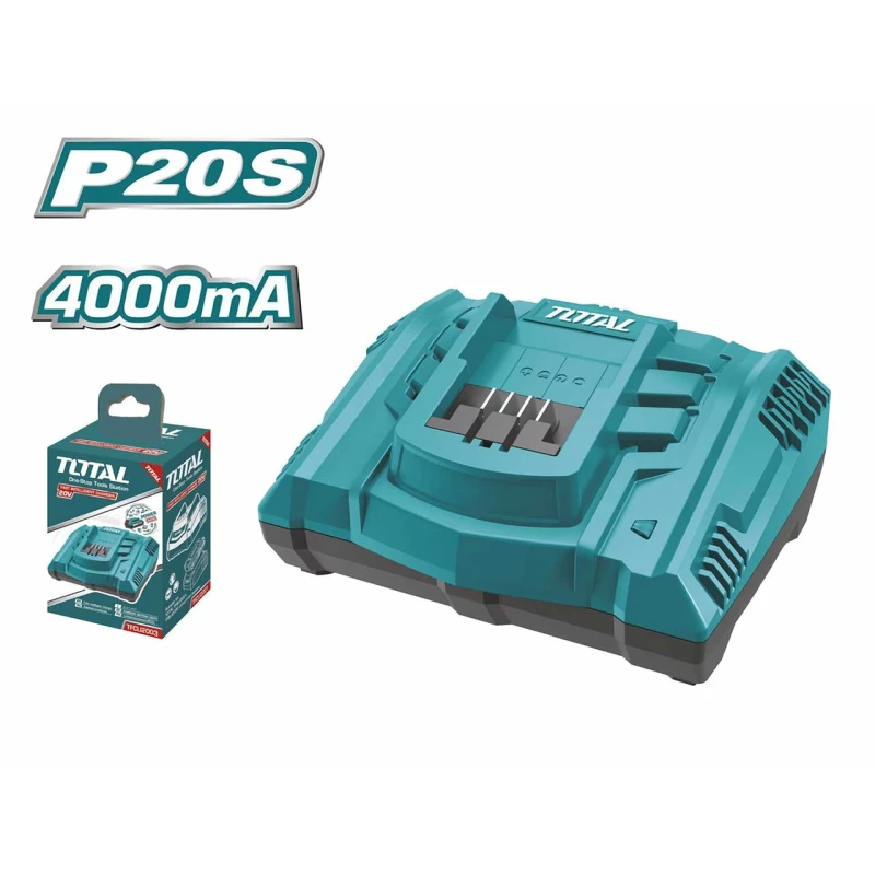 Total fast intelligent 20V battery charger – quick charge for lithium-ion power tools - Total