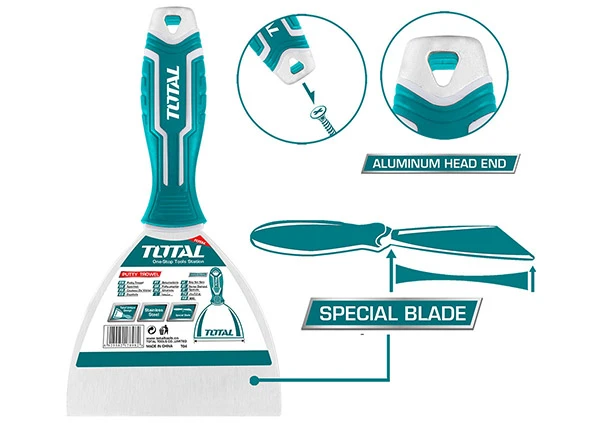 TOTAL Plastering Trowel 125mm 5 inch durable stainless steel tool for smooth plaster application and repairs - Total