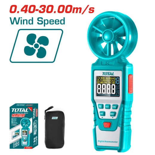 TOTAL TETAN01 Anemometer – Measures Wind Speed from 0.40 to 30.00 m/s, Ideal for Outdoor Activities and Environmental Applications