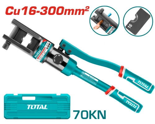 Total Hydraulic Crimping Tool for CU Cables 16–300mm² – Professional-Grade Cable Lug Crimper Total Hydraulic Crimping Tool for CU Cables 16–300mm² – Professional-Grade Cable Lug Crimper