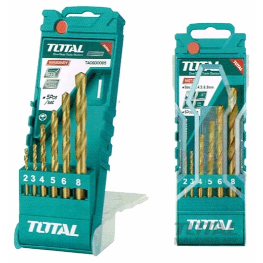 TOTAL HSS Twist Drill Bit Set – 6 Pieces, Suitable for Drilling Metal, Wood, and Plastic (TACSD0065)