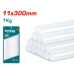 TOTAL Hot Glue Sticks, 11.2mm x 30cm, 1kg Pack, Strong Adhesive Glue for Crafts, DIY, Repairs, Compatible with Standard Glue Guns, TACGT3011