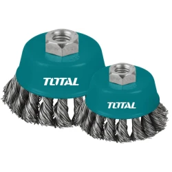 فرشاة سلك مجدول على شكل كوب 75 مم (3 إنش) من توتال (TAC32031) – مثالية لإزالة الصدأ والدهان وتنظيف المعادن
