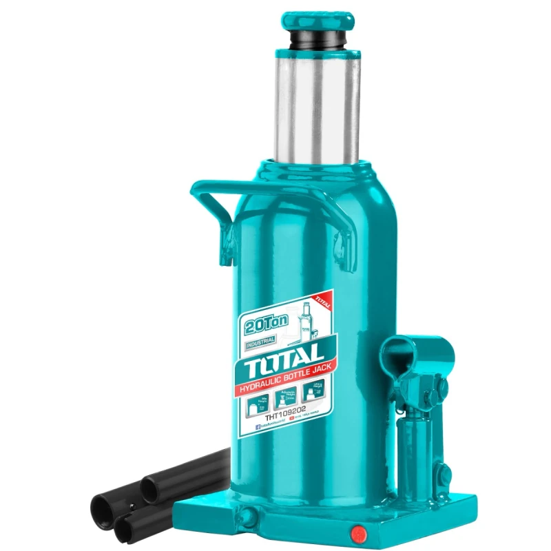 Total Hydraulic Bottle Jack 20 Ton (THT109202), Heavy-Duty Lifting Tool with Safety Valve, Adjustable Height & Compact Design - Total