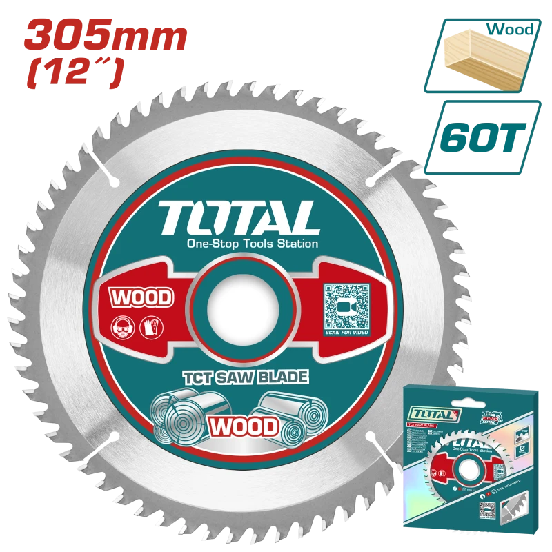 TOTAL TCT Saw Blade 305mm 12" 60T for Wood Cutting (TAC231923) - Total