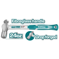 TOTAL Ball PEIN Hammer with Fiberglass Handle 660gr - 24oz (THT74246)