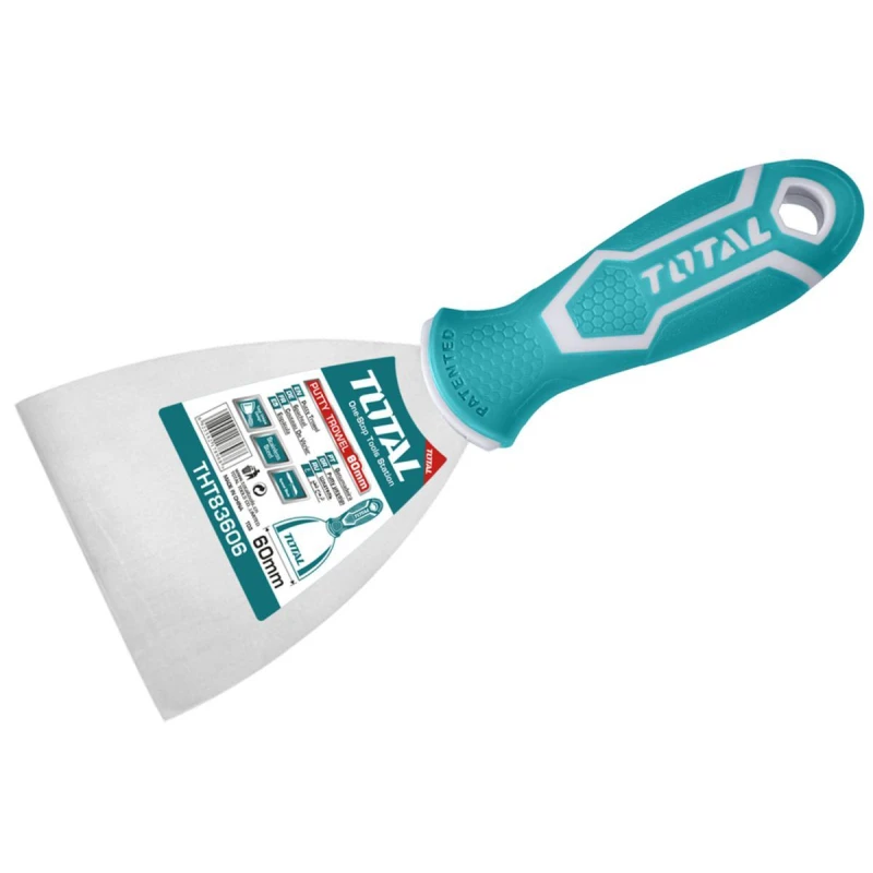 TOTAL Putty Trowel 80mm (3 inch) – Durable Tool for Applying Wall Putty, Fillers, and Surface Finishing - Total