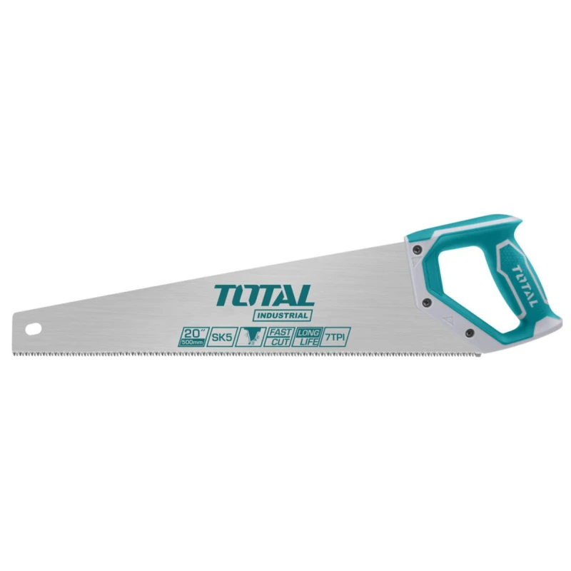 TOTAL Hand Saw 500mm (20"), Sharp, Durable Wood Cutting Saw with Ergonomic Handle for Precise DIY & Construction - Total