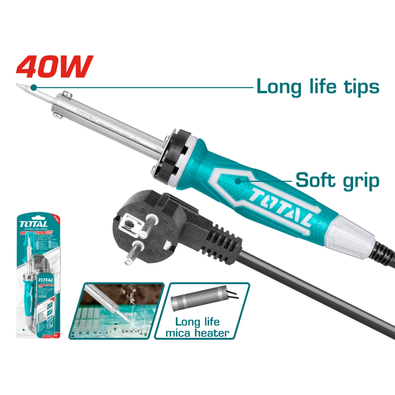 Total Electric Soldering Iron 40W (TET1406) for Electronics & DIY Projects - Total