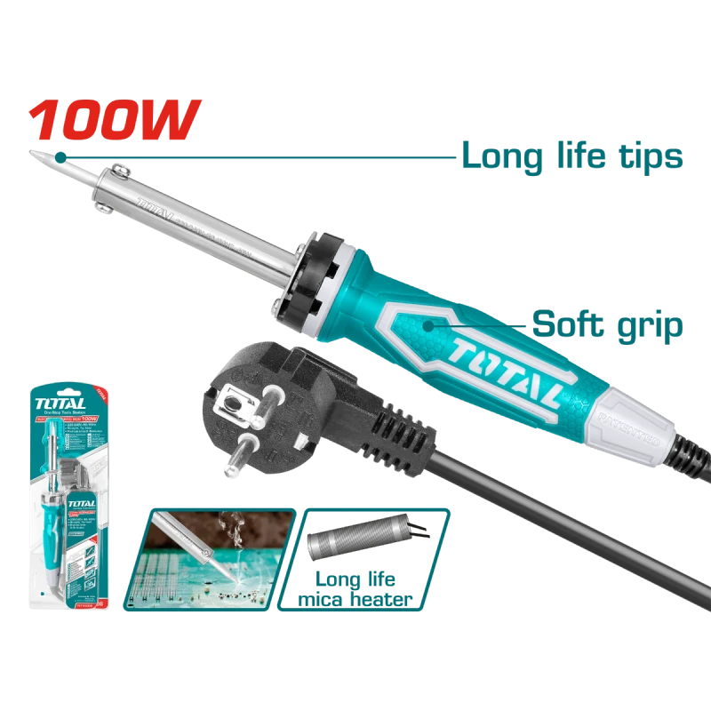 Total Electric Soldering Iron 100W (TET10006) for Electronics - Total