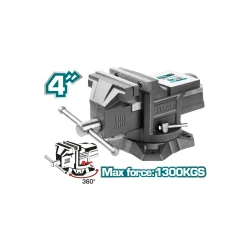 Total Tools Bench Vise 4" Swivel Base Heavy-Duty 1300kg Capacity THT6146