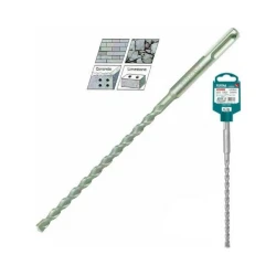 TOTAL SDS Plus Hammer Drill Bit 12x210mm, Heavy-Duty Concrete Masonry Bit with Optimized Flute Design for Fast Dust Removal