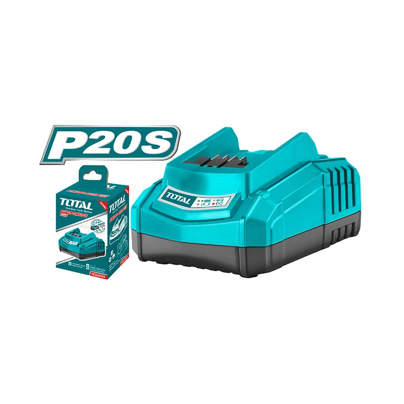 شاحن ذكي سريع 20 فولت 2 أمبير لبطاريات P20S TFCLI2001 من توتال - توتال