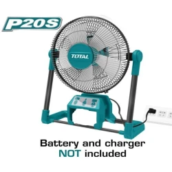 TOTAL TFALI2001 Cordless/Electric Fan – 20V, Battery and Charger Not Included, Ideal for Portable Use and Ventilation on Job Sites