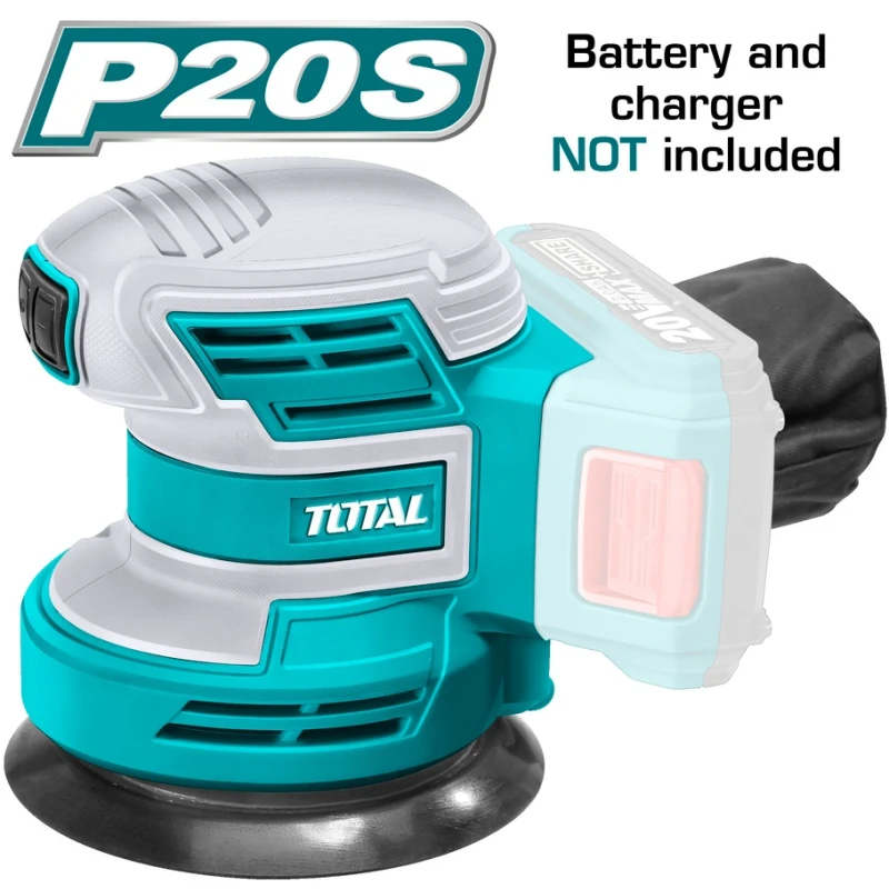 TROSLI2001 20V ليثيوم أيون ساندر مداري عشوائي - لاسلكي، صنفرة قوية من توتال - توتال