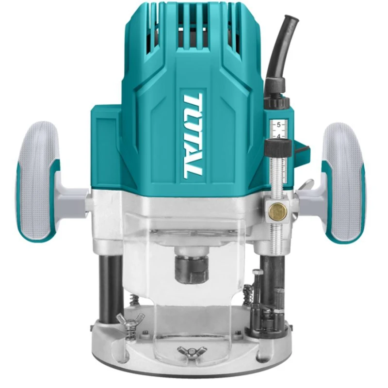 TOTAL Electric Router 1600W (TR111216), Variable Speed Wood Router with Precision Depth Adjustment, Dust Collection Port & Ergonomic Design - Total
