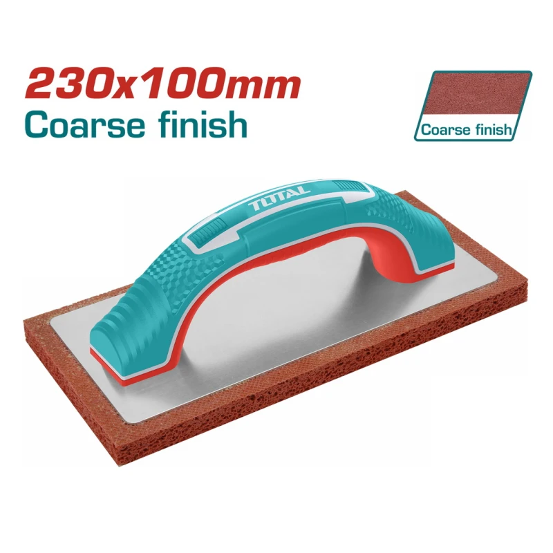 TOTAL Fine Rubber Float 230x100mm – High-Quality Rubber Float for Grouting, Plastering, and Finishing Work - Total