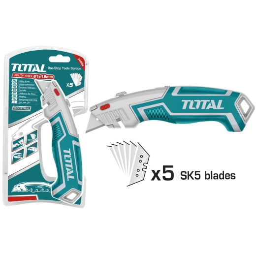 TOTAL Utility Knife 180x45mm (THT5116118) – Durable Multi-Purpose Knife for Cutting and Utility Tasks
