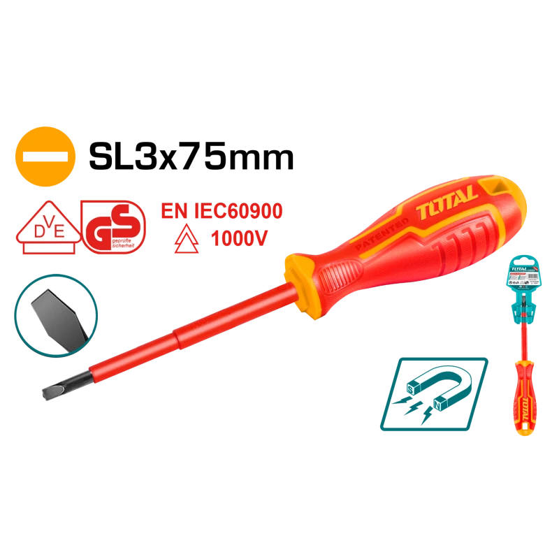 Total Insulated Screwdriver – Safe and Durable Tool for Electrical Work - Total