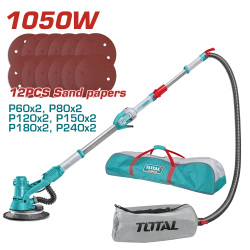TOTAL 1050W Drywall Sander - Variable Speed, 225mm Disc, Work Light