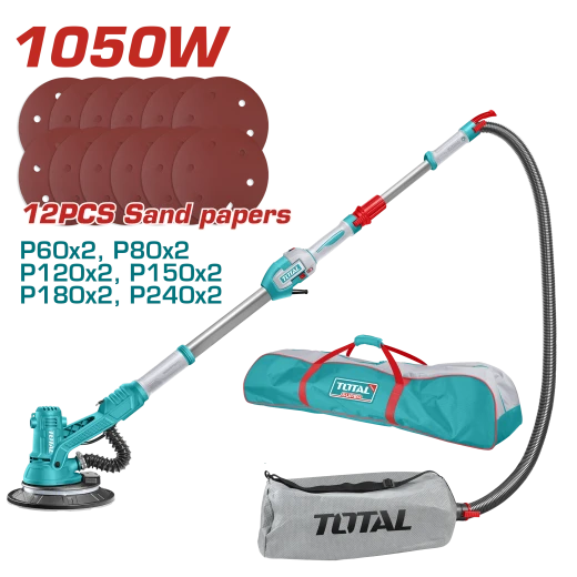 آلة صنفرة دريوال TOTAL بقوة 1050 واط - سرعة متغيرة، قرص 225 ملم، ضوء عمل آلة صنفرة دريوال TOTAL بقوة 1050 واط - سرعة متغيرة، قرص 225 ملم، ضوء عمل