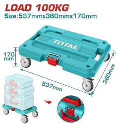 TOTAL Heavy-Duty Rolling Board with 100kg Capacity & 4-Inch Wheels for Toolboxes