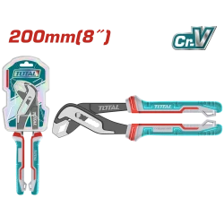 TOTAL 8" Pump Pliers - 200mm Cr-V Steel with 35mm Jaw Capacity