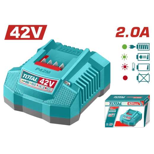 TOTAL P42M Lithium Ion Battery Charger 42V 2.0A Fast Charging for Power Tools TOTAL P42M Lithium Ion Battery Charger 42V 2.0A Fast Charging for Power Tools