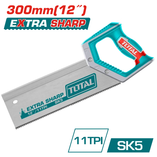 TOTAL 12-Inch Back Saw, SK5 Steel Blade with 11 TPI, Ergonomic Handle & Teeth Guard, Precision Hand Saw for Woodworking, Carpentry & Fine Cuts TOTAL 12-Inch Back Saw, SK5 Steel Blade with 11 TPI, Ergonomic Handle & Teeth Guard, Precision Hand Saw for Woodworking, Carpentry & Fine Cuts