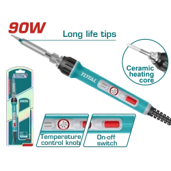 TOTAL 90W Electric Soldering Iron Adjustable Temperature Stand Electronics Repair