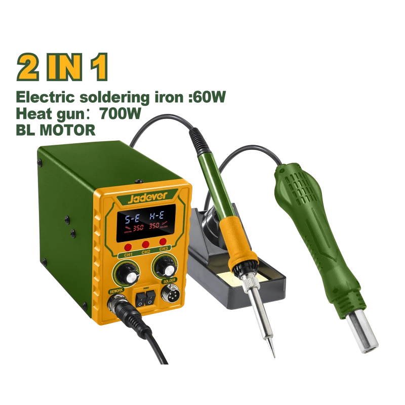 Jadever JDEL4561 Hot Air Rework Soldering Station 760W Digital Display Adjustable Temperature - Jadever