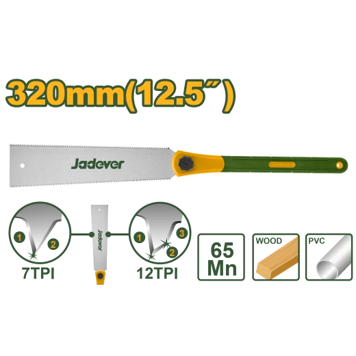Jadever 12.5" Double Edge Pull Saw (JDHWD112) - Japanese-Style for Fine Woodworking Cuts Jadever 12.5" Double Edge Pull Saw (JDHWD112) - Japanese-Style for Fine Woodworking Cuts