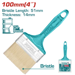 TOTAL Paint Brush 100mm | 4" – For Oil-Based Paint, Plastic Handle (THT845046)