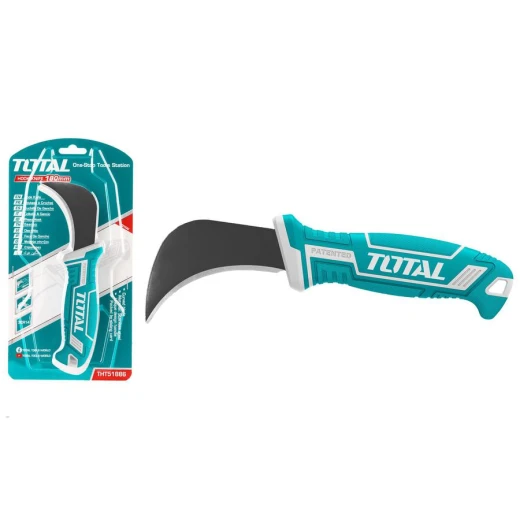 TOTAL Hook Knife 180mm Carpet Linoleum Cutter Durable Blade Ergonomic Handle Flooring Tool TOTAL Hook Knife 180mm Carpet Linoleum Cutter Durable Blade Ergonomic Handle Flooring Tool