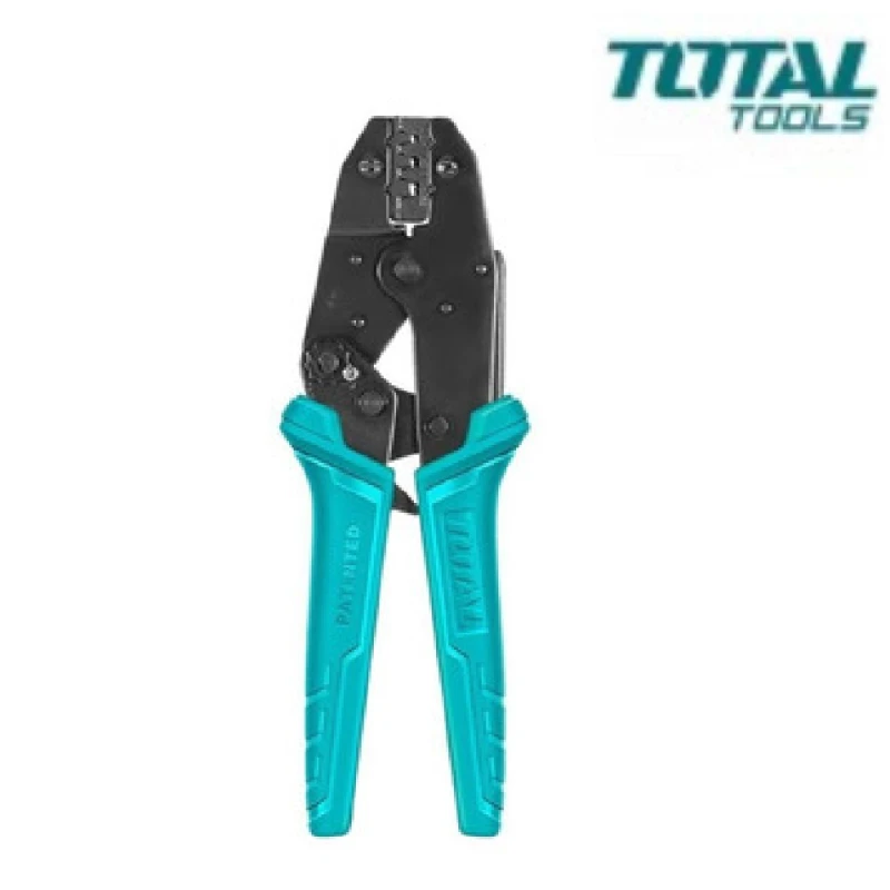 TOTAL Ratchet Crimping Plier 8–20mm, 9″ (THCPL1506) – Heavy-Duty Crimper for Electrical Terminals - Total