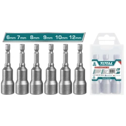 TOTAL 6-Piece Magnetic Nut Setter Set (6mm–12mm) – Durable Magnetic Nut Drivers for Automotive and Mechanical Use