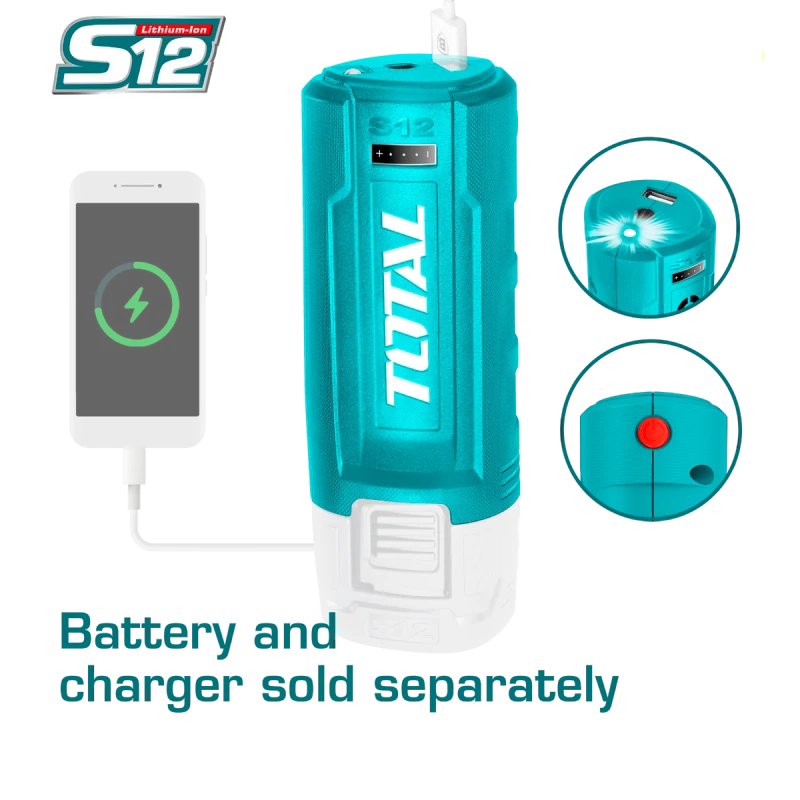 Total Li-ion USB-A Charger – Fast Charging USB-A Power Adapter for Lithium-Ion Batteries - Total