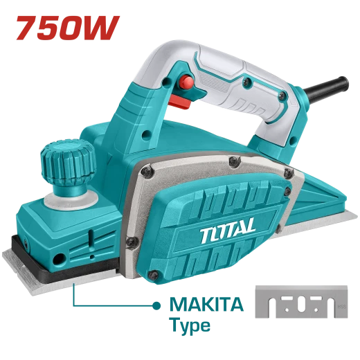 TOTAL 750W Electric Planer 82mm Width 2mm Depth Aluminum Base