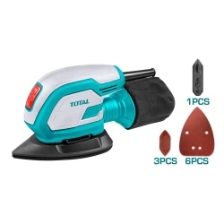 Total 65W Palm Sander TMS6505, Compact 125 mm Disc, Ergonomic & Lightweight, Dust-Collection Bag Included, Ideal for Wood, Metal, Paint Prep