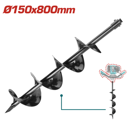 TOTAL Earth Auger Bit - Φ150x800mm (TEA55221-2) TOTAL Earth Auger Bit - Φ150x800mm (TEA55221-2)