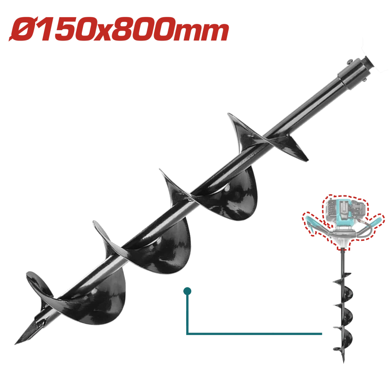 TOTAL Earth Auger Bit - Φ150x800mm (TEA55221-2) - Total