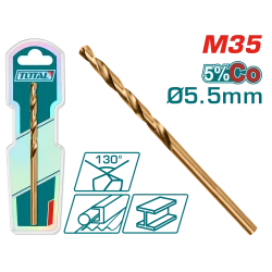 TOTAL M35 HSS-CO Cobalt Drill Bit – 5.5mm High-Speed Steel (TAC11205501)