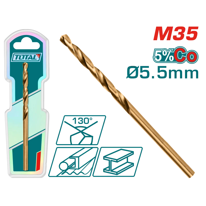 TOTAL M35 HSS-CO Cobalt Drill Bit – 5.5mm High-Speed Steel (TAC11205501) - Total