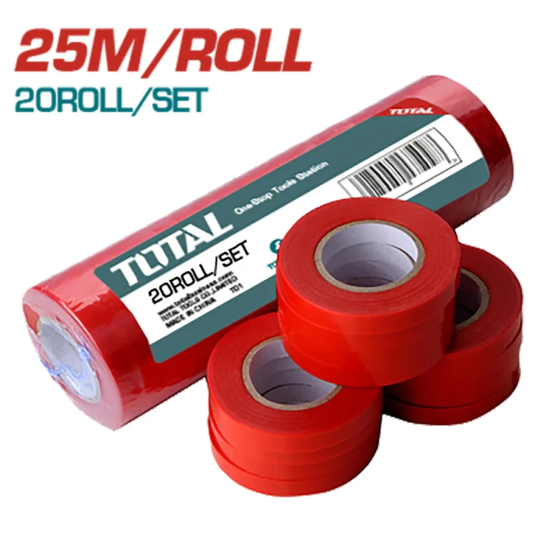 TOTAL Garden Stretch Tie Tape, 11mm x 25m, Flexible & Non-Sticky Plant Support Tape, Gentle on Stems, Pack of 20 Rolls for Gardening and Plant Training - Total
