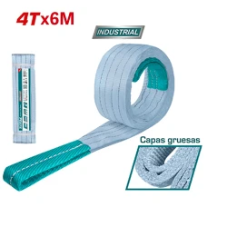 TOTAL Webbing Sling 4 Ton x 6 Meter (THTWS0406), Heavy-Duty Lifting Strap, Durable Wear-Resistant Material, Flexible & Lightweight, Safe for Delicate Surfaces