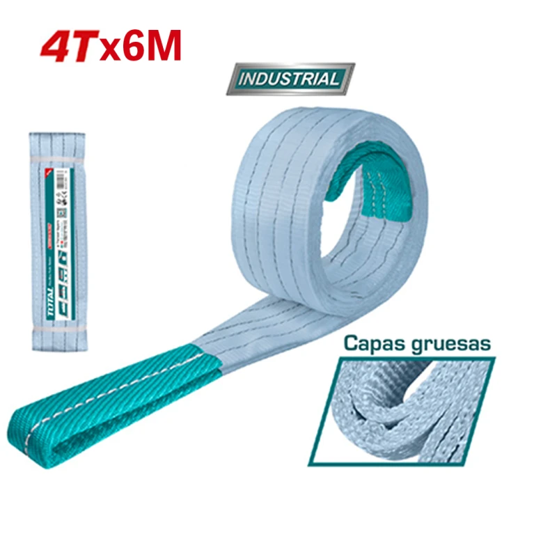 TOTAL Webbing Sling 4 Ton x 6 Meter (THTWS0406), Heavy-Duty Lifting Strap, Durable Wear-Resistant Material, Flexible & Lightweight, Safe for Delicate Surfaces - Total