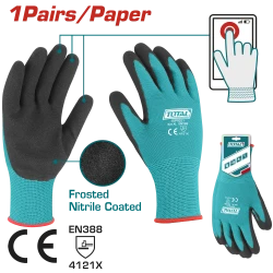 TOTAL Nitrile Frosted Coated Gloves Touchscreen Compatible XL (TSPTG01)